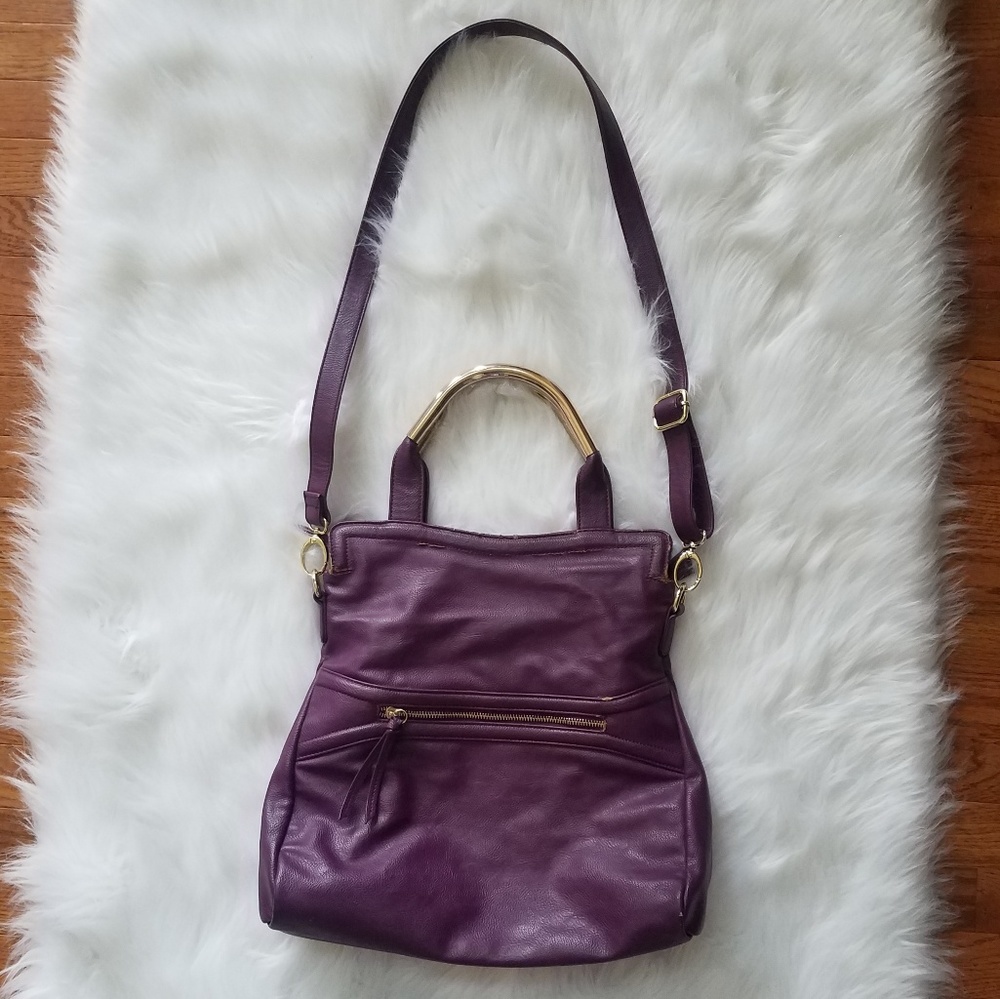 Purple bag w/removable crossbody strap by LaTique